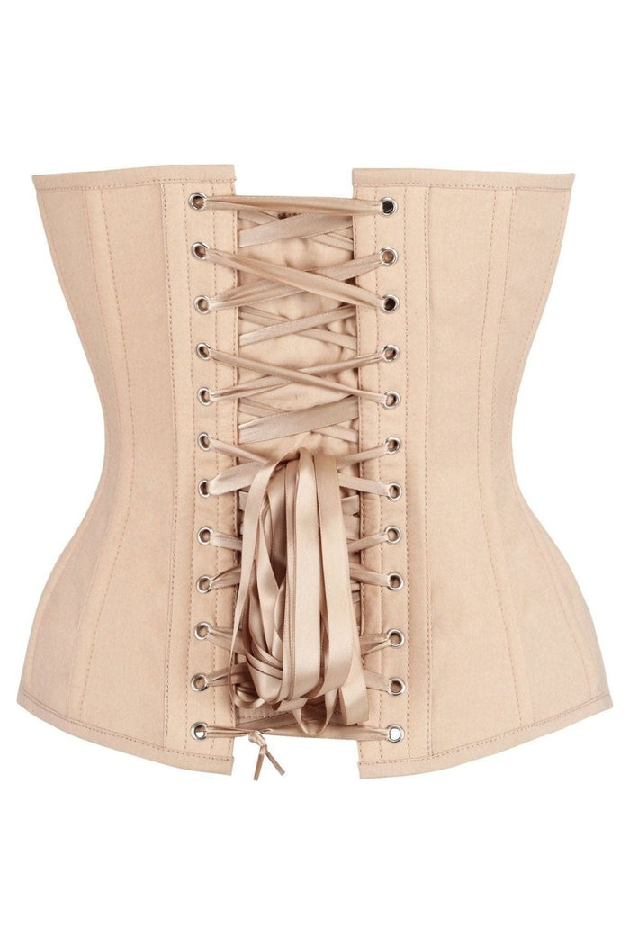 Daisy Beachwear Top Drawer Tan Cotton Steel Boned Overbust Corset
