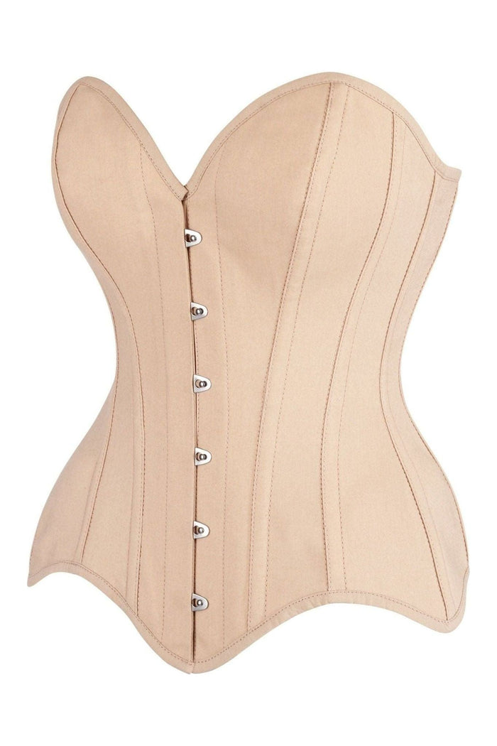 Daisy Beachwear Top Drawer Tan Cotton Steel Boned Overbust Corset