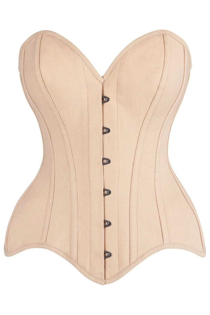 daisy beachwear Top Drawer Tan Cotton Steel Boned Overbust Corset