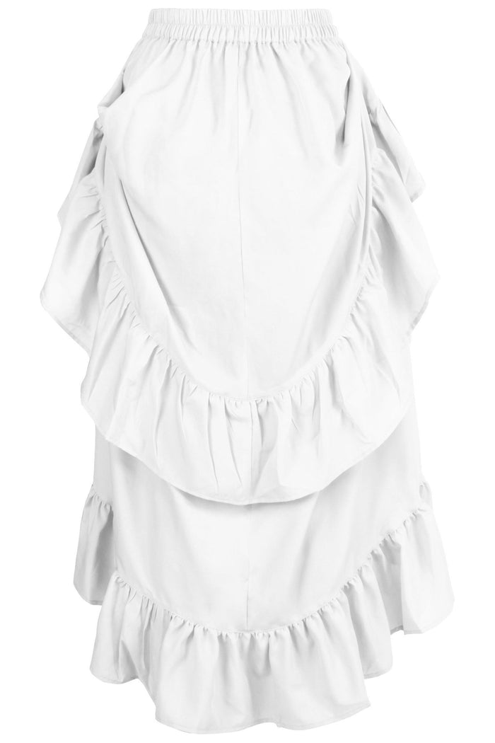 Daisy Beachwear White Crepe Adjustable High Low Skirt