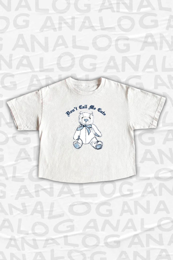 daisy street ANALOG HUG A BEAR DAY COLLECTION: DON'T CALL ME CUTE CROPPED T-SHIRT
