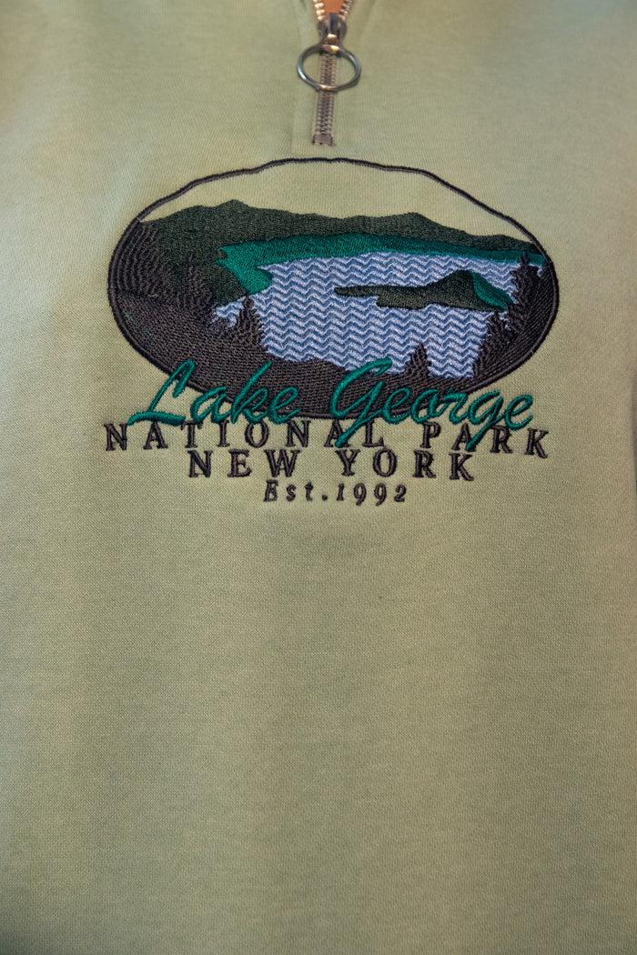 Daisy Street Daisy Street 1/4 Zip Boyfriend Sweater With Embroidered Print