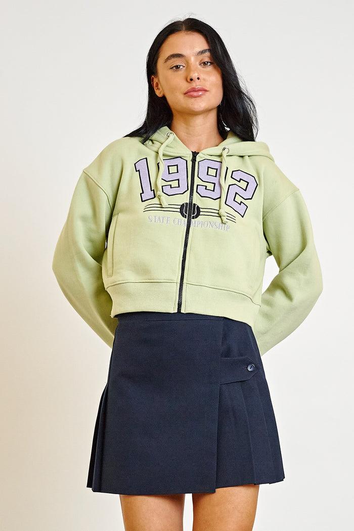 Daisy Street Daisy Street 1992 Applique Zip Front Hoodie
