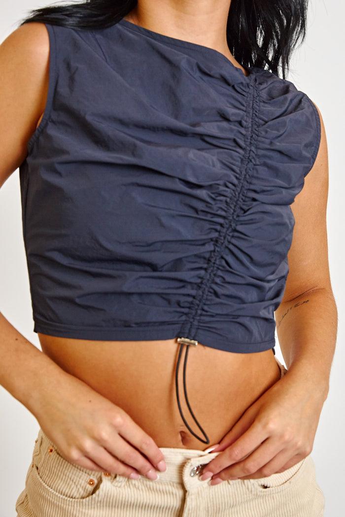 Daisy Street Daisy Street Asymmetric Ruched Crop Top