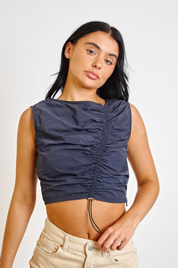 Daisy Street Daisy Street Asymmetric Ruched Crop Top