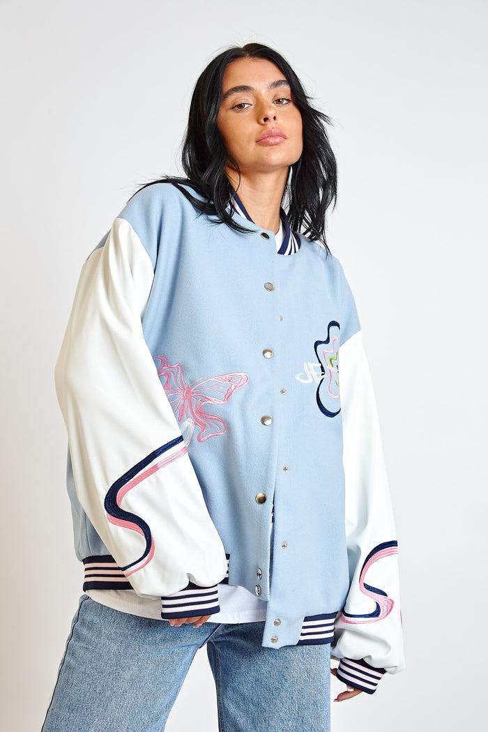 Daisy Street Daisy Street Au Revoir Bomber Jacket With Embroidery