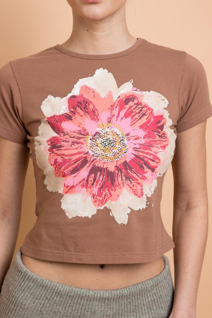 Daisy Street Daisy Street Baby Tee With Flower Motif