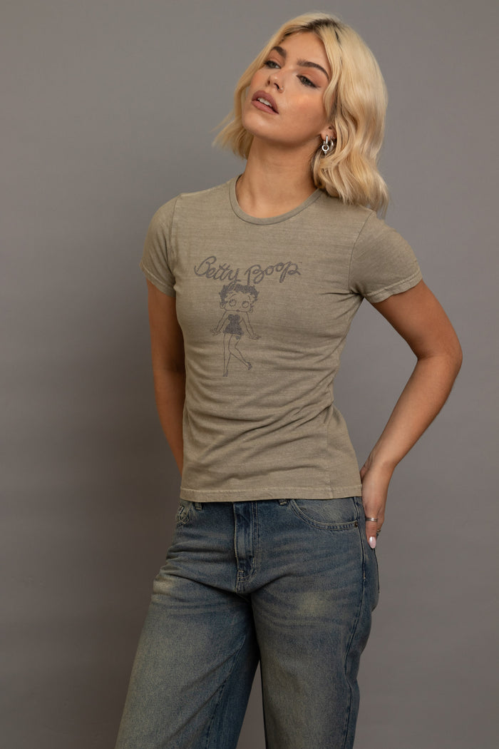 Daisy Street Daisy Street Betty Boop Washed Fitted Tee