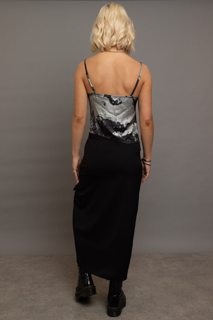 Daisy Street Daisy Street Black Midi Skirt With Bows