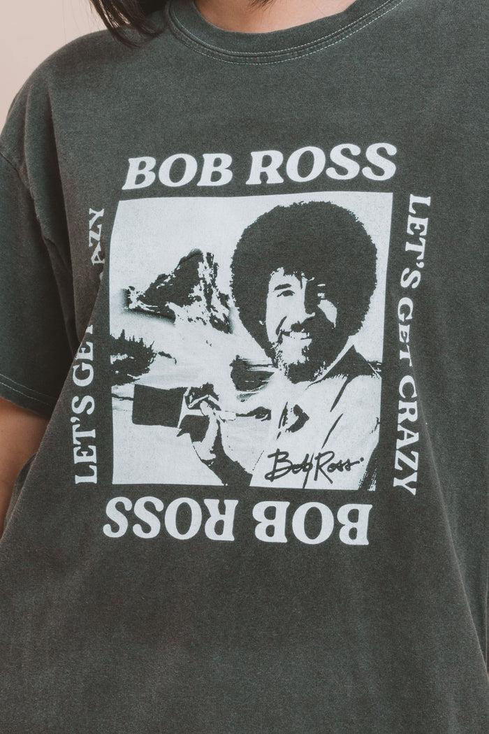 Daisy Street Daisy Street Bob Ross Let's Get Crazy Relaxed T-Shirt