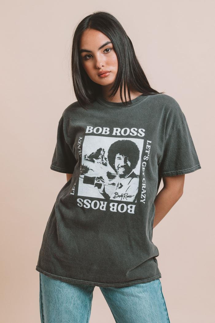 Daisy Street Daisy Street Bob Ross Let's Get Crazy Relaxed T-Shirt