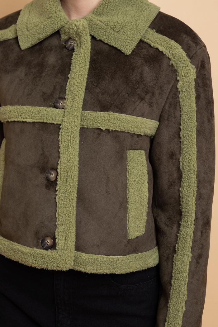 Daisy Street Daisy Street Borg Detail Cropped Jacket