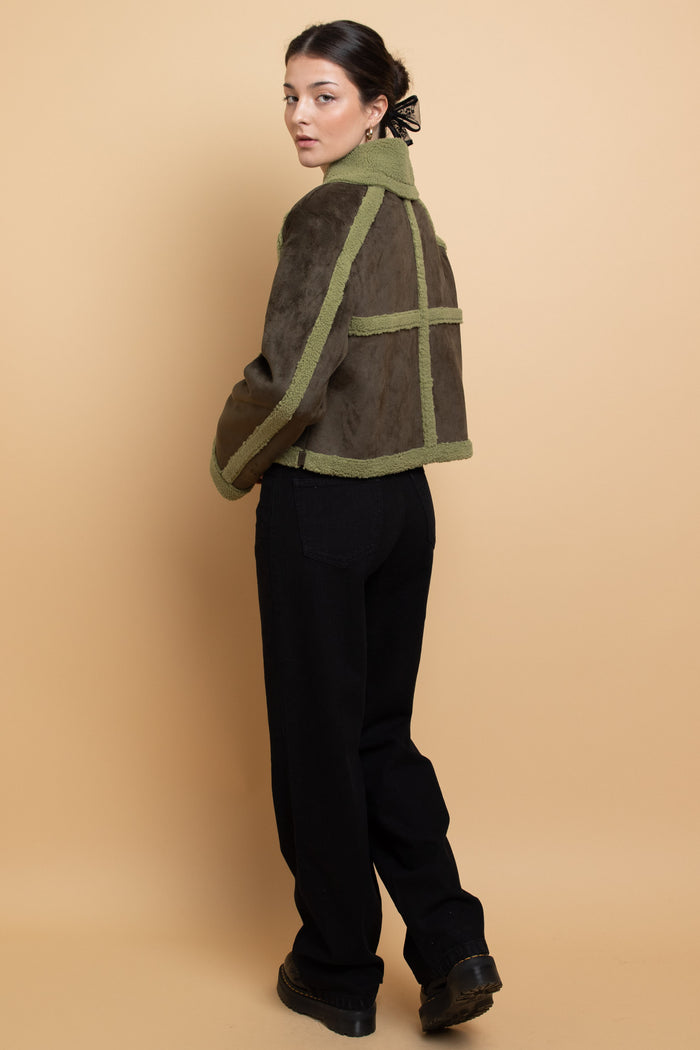 Daisy Street Daisy Street Borg Detail Cropped Jacket