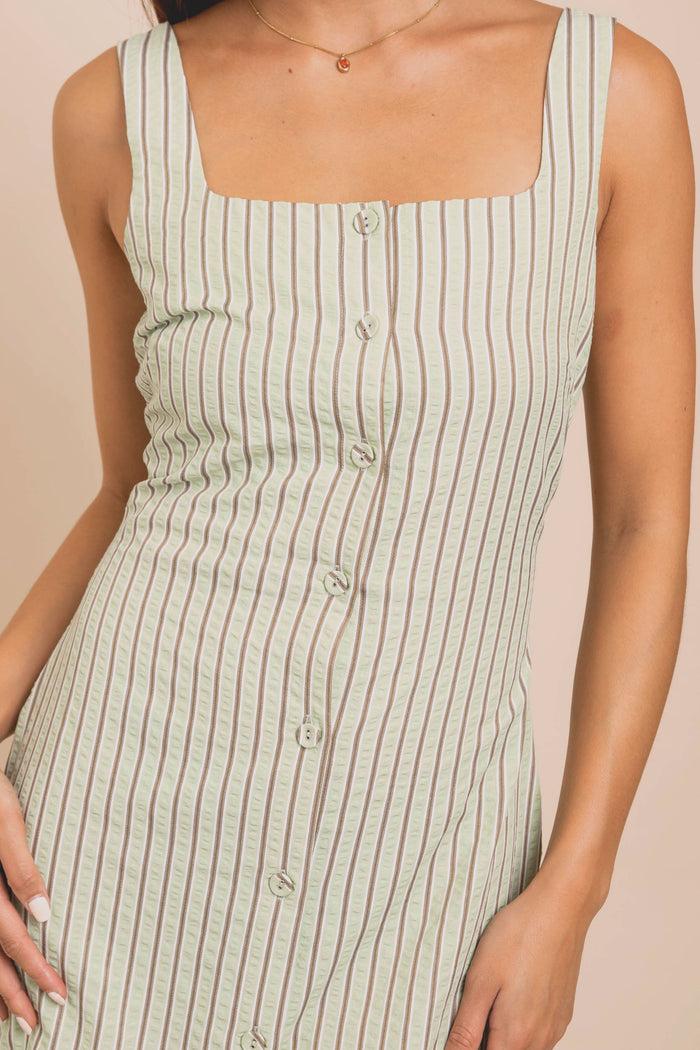 Daisy Street Daisy Street Button Front Square Neck Mini Dress