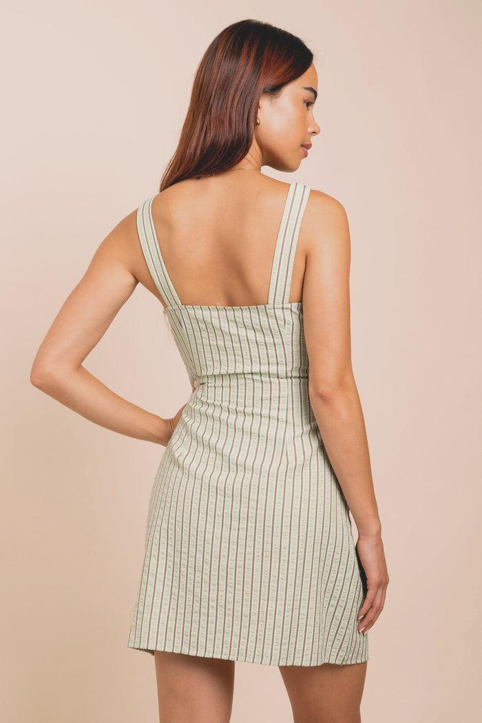 Daisy Street Daisy Street Button Front Square Neck Mini Dress