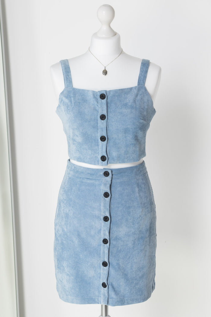 Daisy Street Daisy Street Button Up Crop Top In Cord