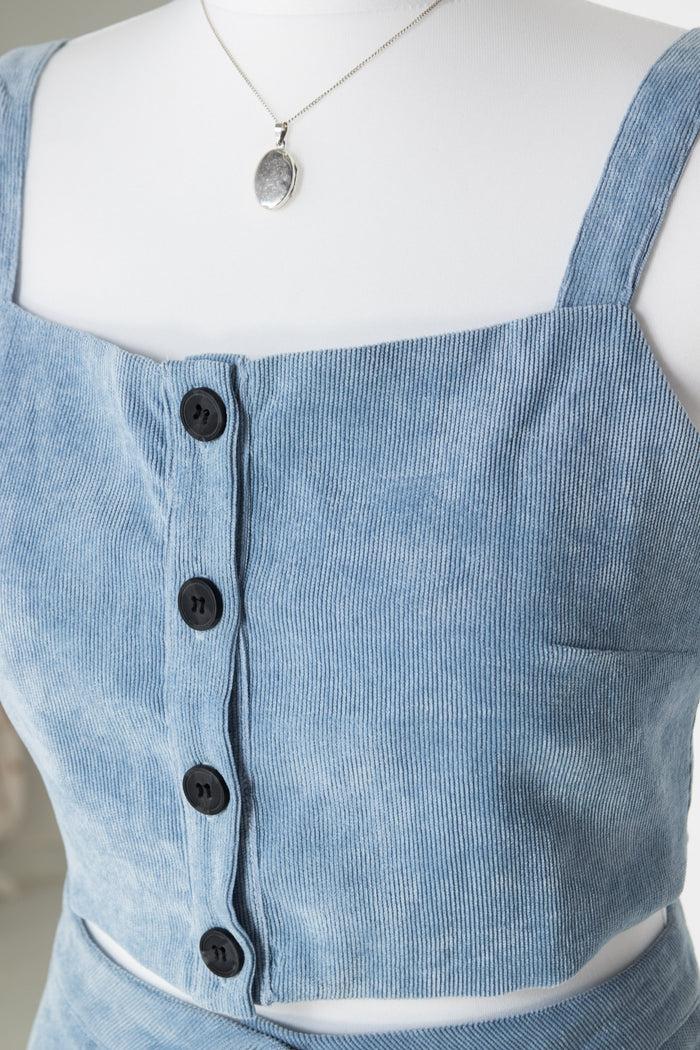 Daisy Street Daisy Street Button Up Crop Top In Cord