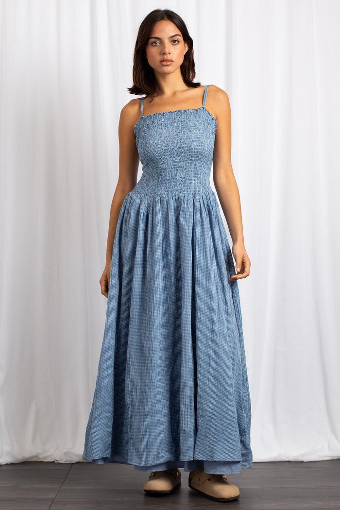 Daisy Street Daisy Street Check Drop Waist Detail Maxi Dress