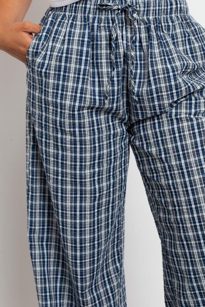 Daisy Street Daisy Street Check Wide Leg Trouser With Drawcord Waist