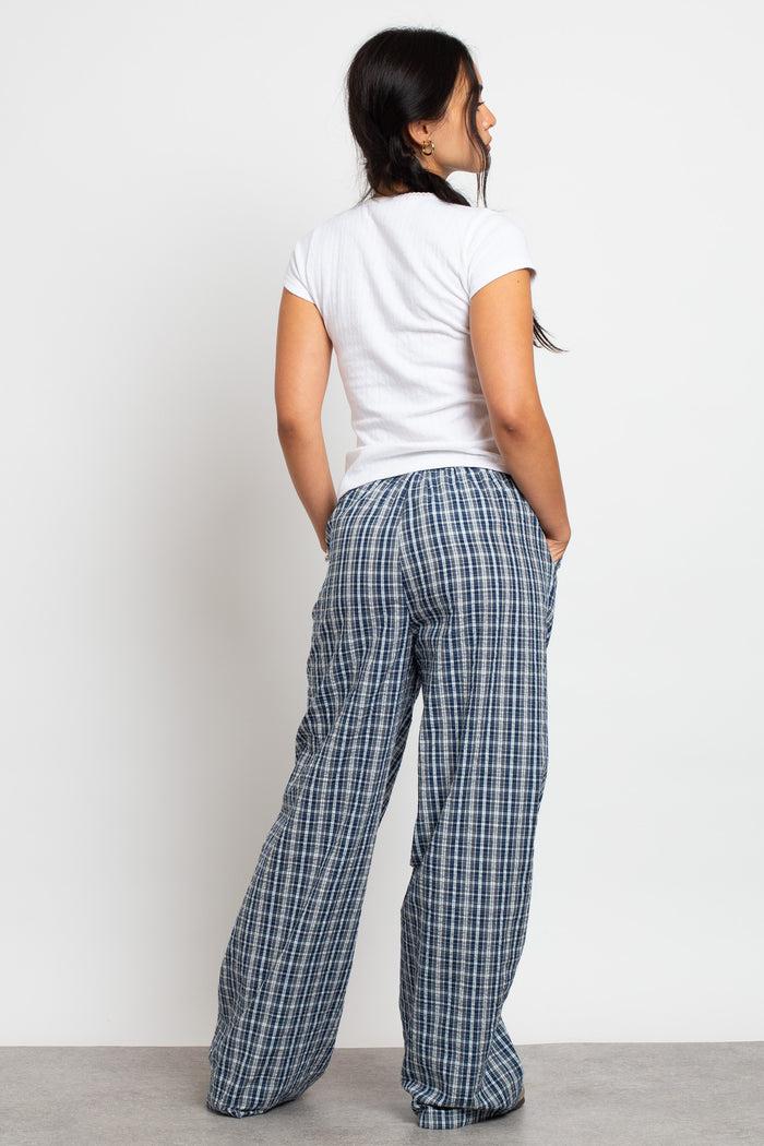 Daisy Street Daisy Street Check Wide Leg Trouser With Drawcord Waist