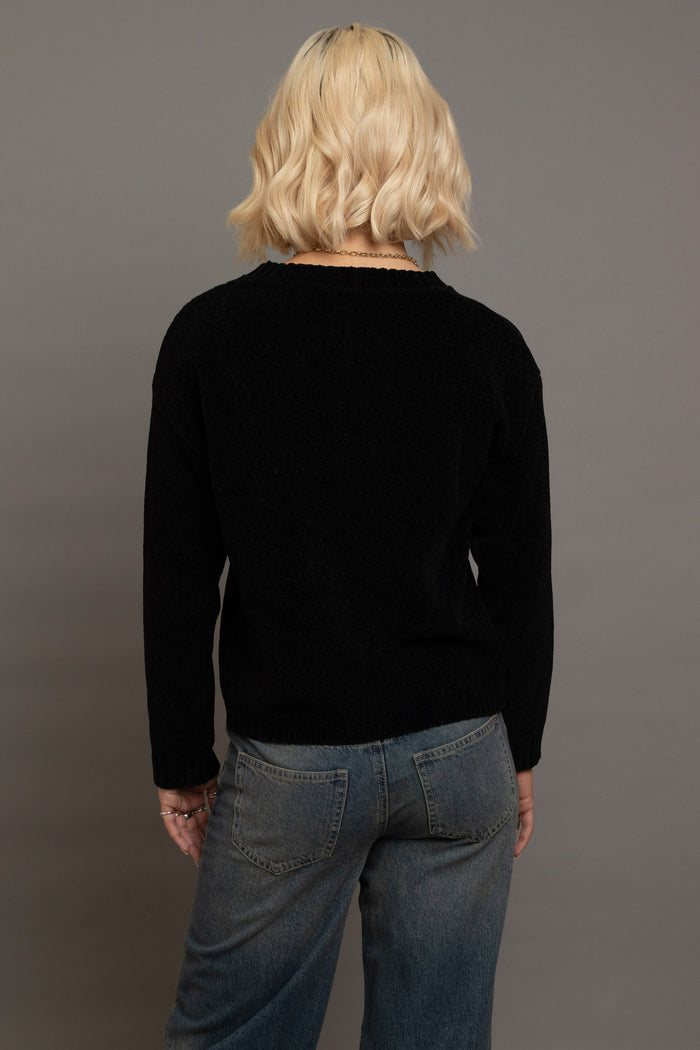 Daisy Street Daisy Street Chenille Bow Motif Sweater