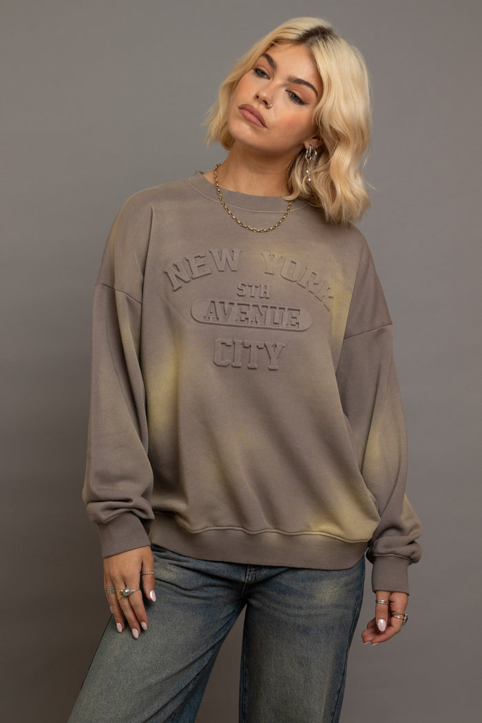 Daisy Street Daisy Street Crew Neck Sweat With Embossed Text