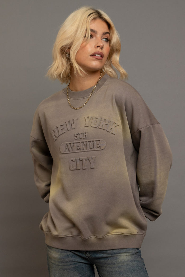 daisy street Daisy Street Crew Neck Sweat With Embossed Text