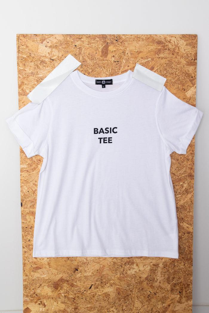 daisy street Daisy Street Cropped T-Shirt with Basic Tee Print