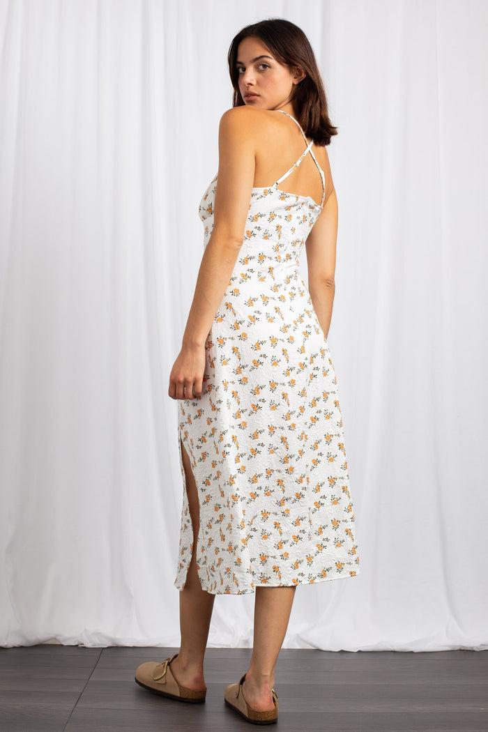 Daisy Street Daisy Street Cross Back Ruched Bust Midi Dress With High Split