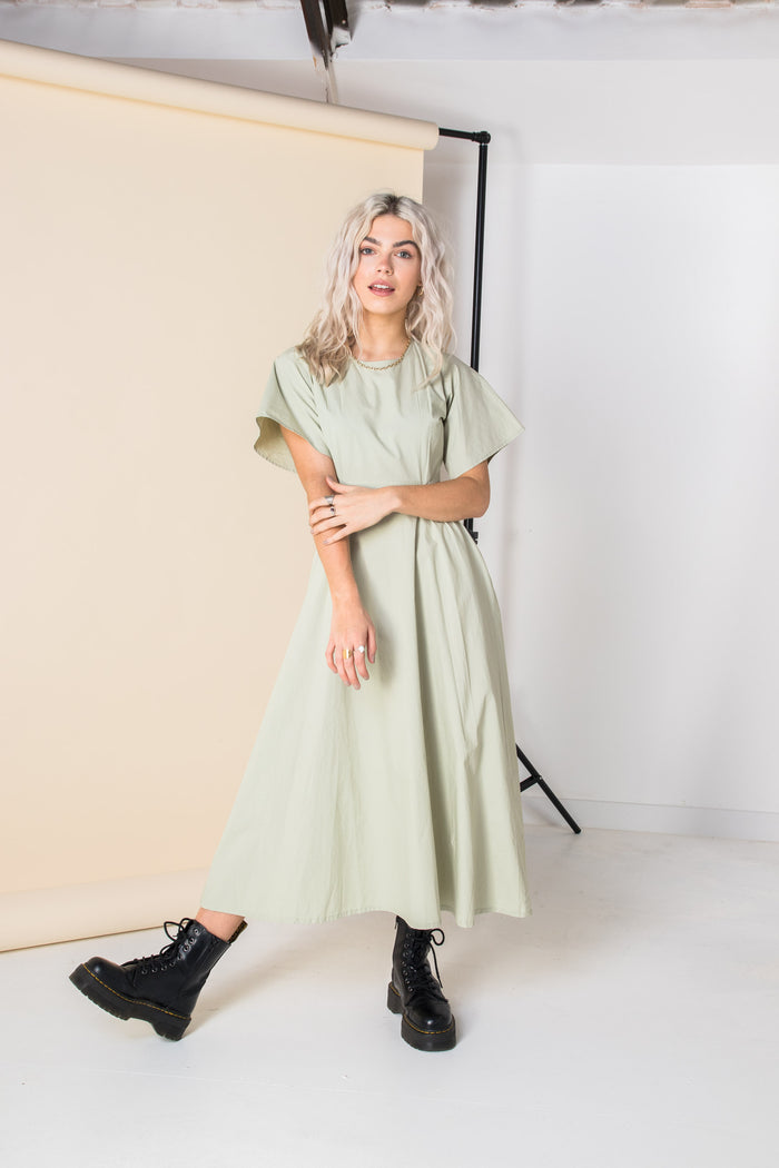 Daisy Street Daisy Street Cut-Out Cotton Midi Dress