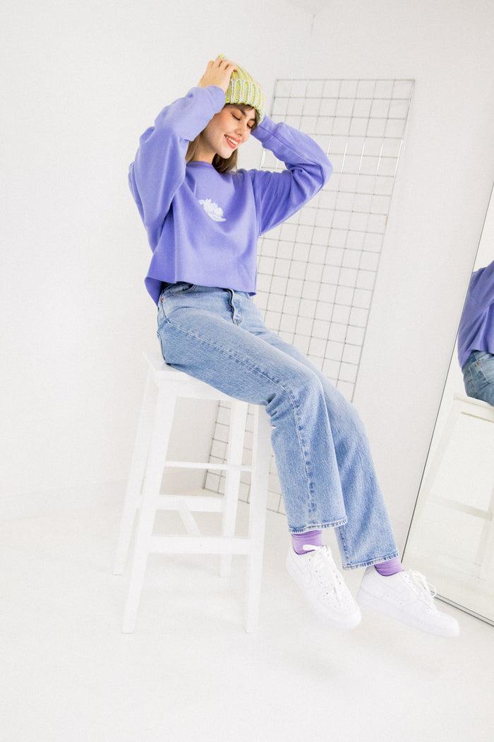 Daisy Street Daisy Street Cute As F*ck Cropped Sweat