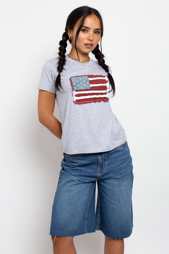 Daisy Street Daisy Street Applique Flag Tee