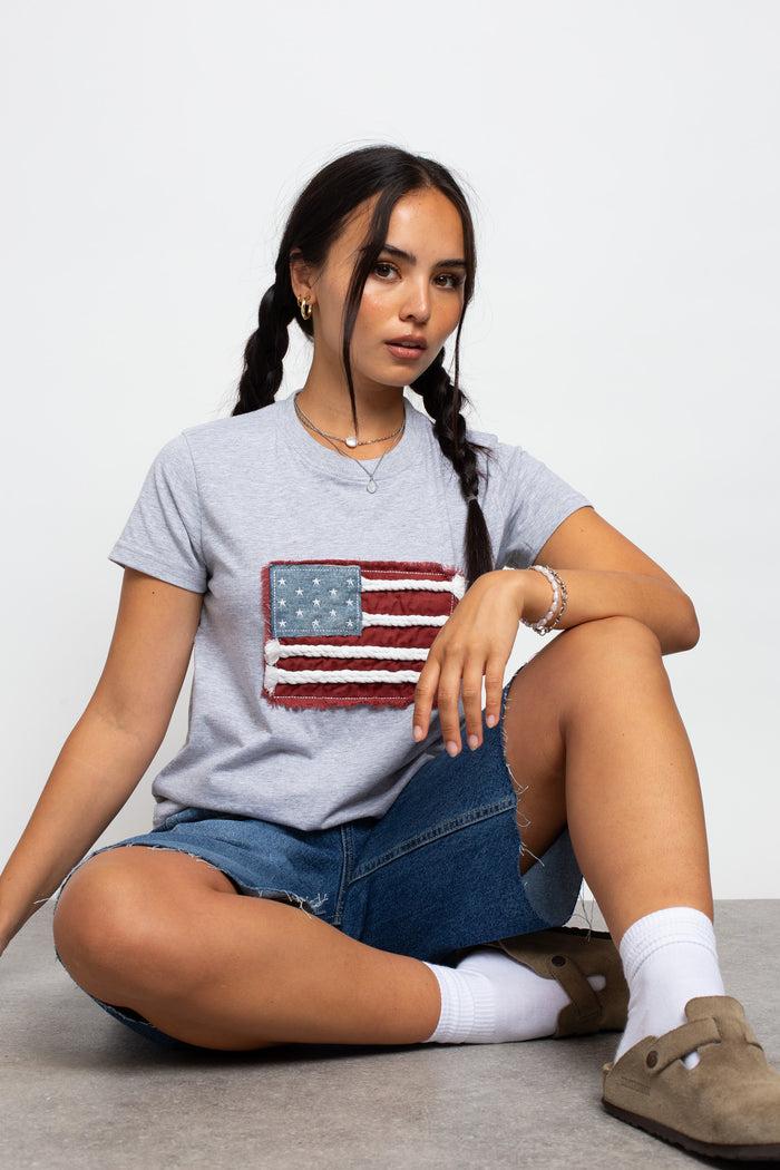 daisy street Daisy Street Applique Flag Tee