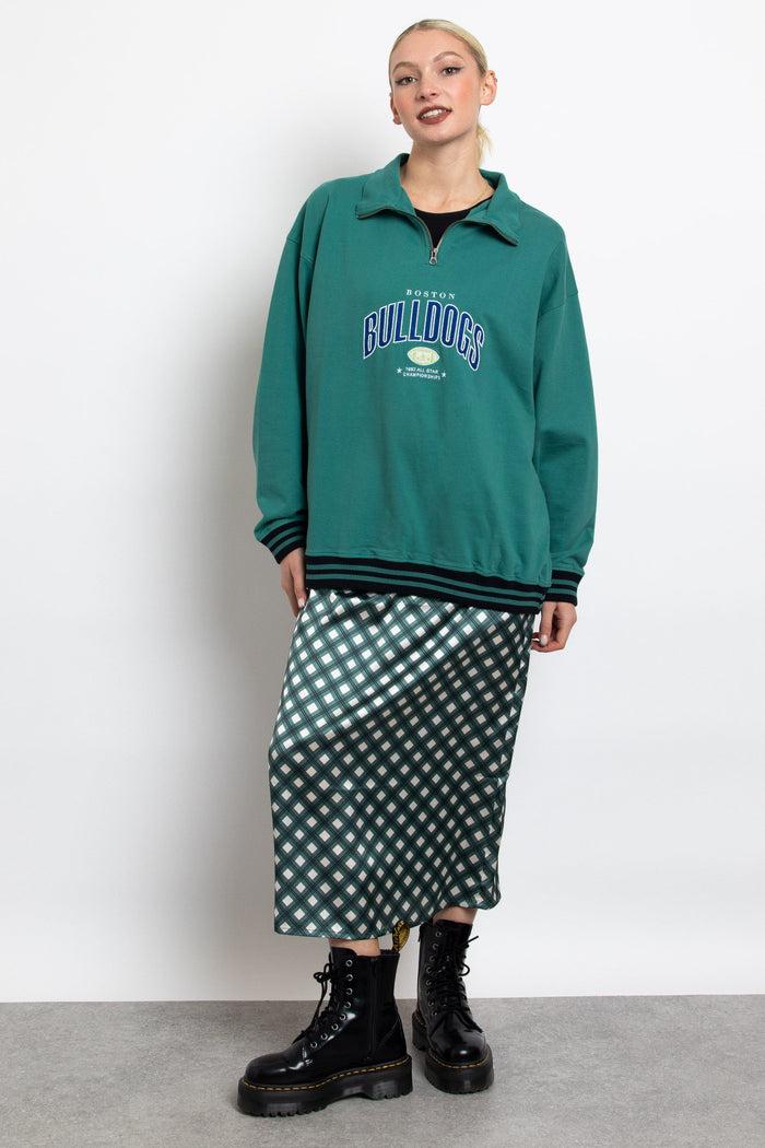 Daisy Street Daisy Street Bulldogs 1/4 Zip Sweater