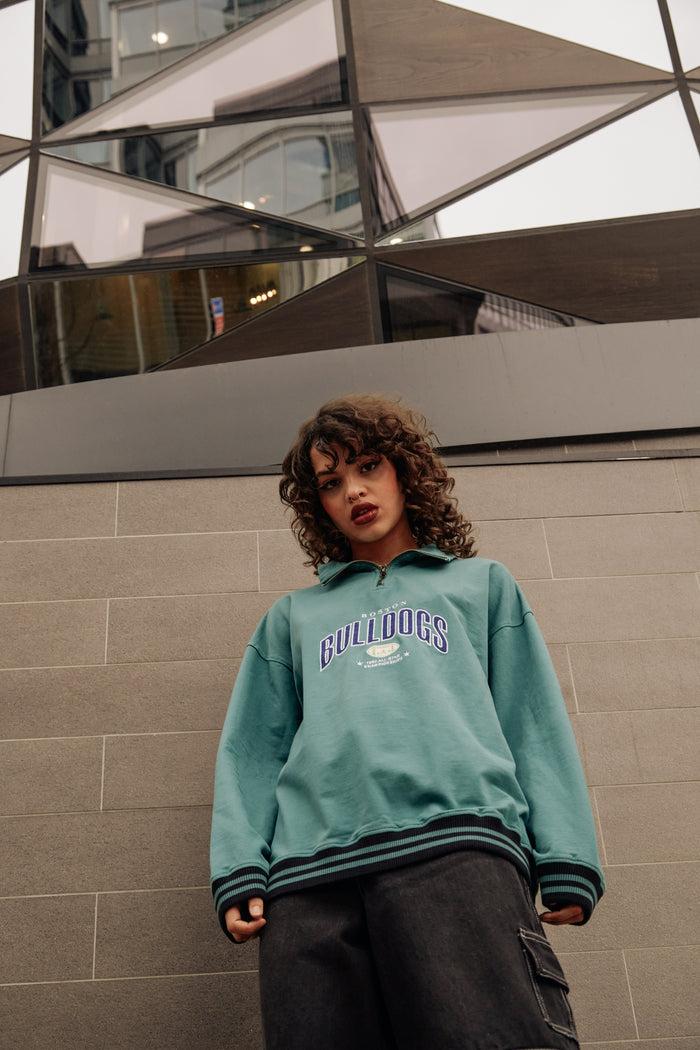 daisy street Daisy Street Bulldogs 1/4 Zip Sweater