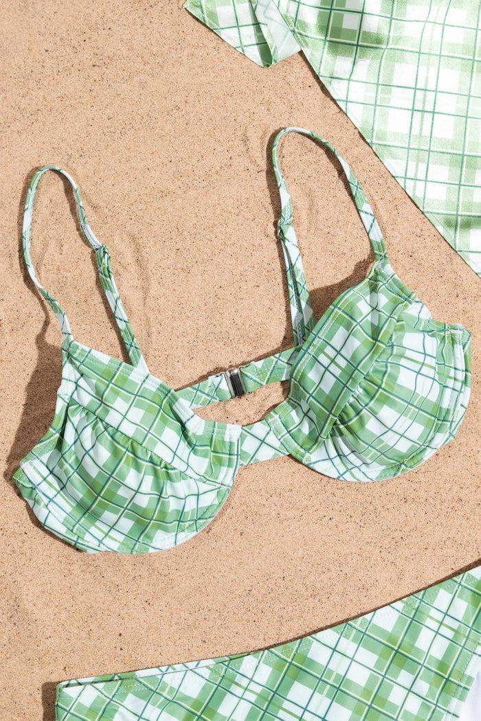 Daisy Street Daisy Street Check Cupped Bikini Top