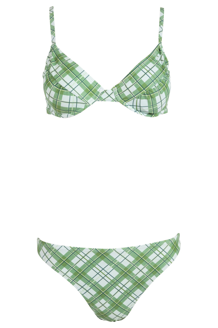 Daisy Street Daisy Street Check Cupped Bikini Top