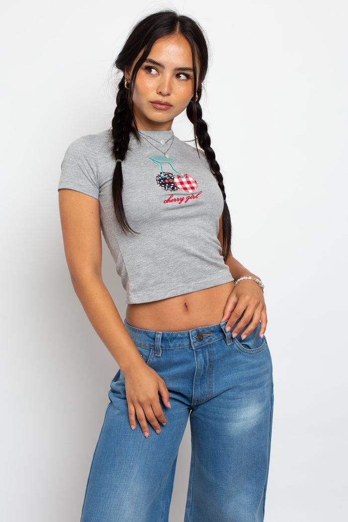 Daisy Street Daisy Street Cherry Baby Tee