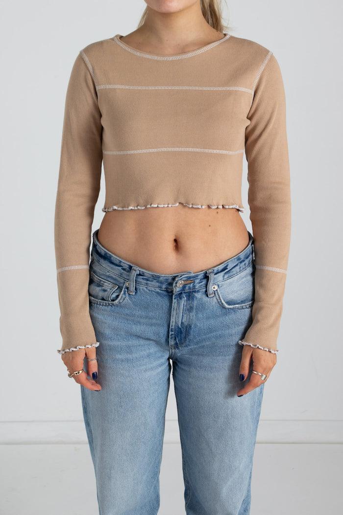 daisy street Daisy Street Contrast Stitch Crop Top