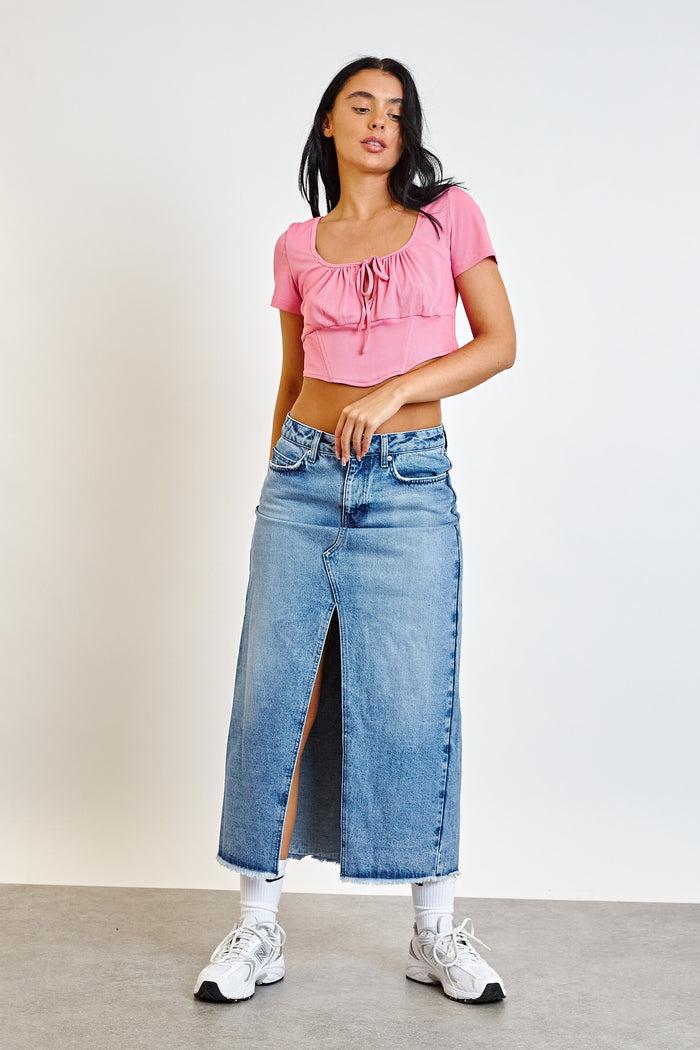 Daisy Street Daisy Street Denim Midi Skirt