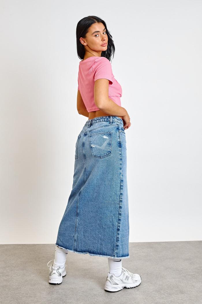 Daisy Street Daisy Street Denim Midi Skirt