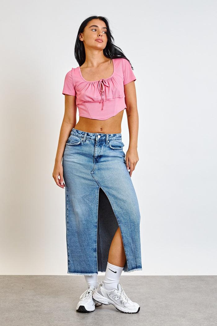 daisy street Daisy Street Denim Midi Skirt