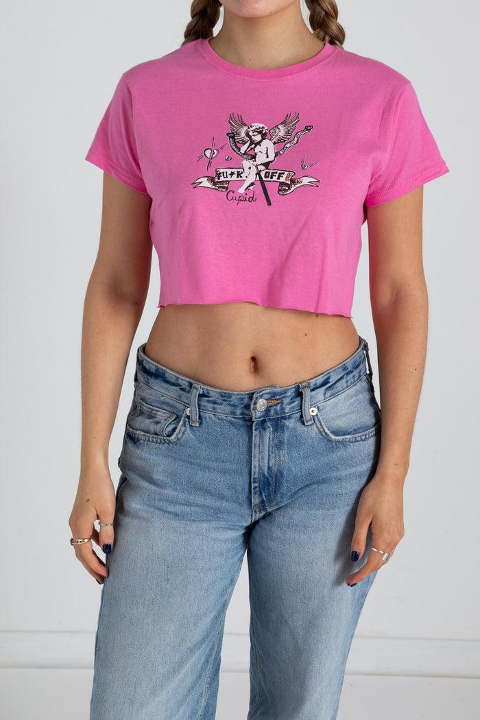 daisy street Daisy Street F*** Cupid Cropped Tee