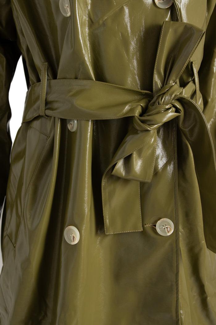 Daisy Street Daisy Street Fur Trench Coat In Green