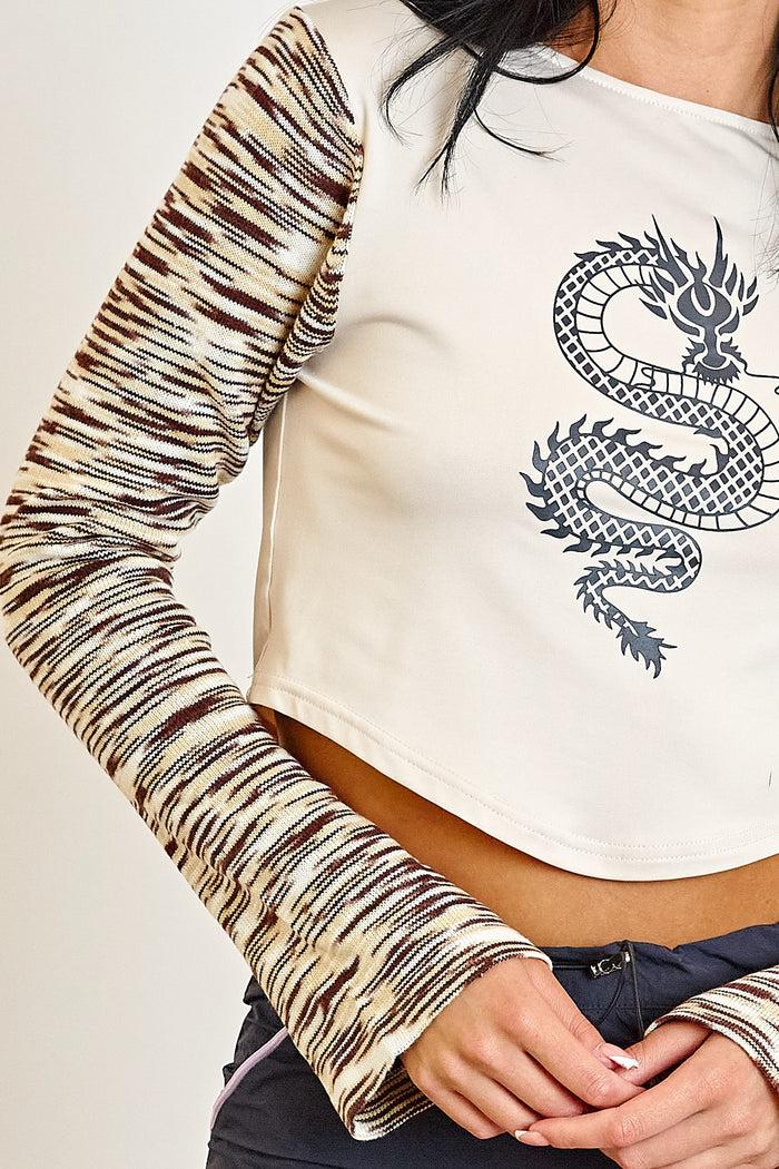 Daisy Street Daisy Street Knitted Sleeves Crop Top