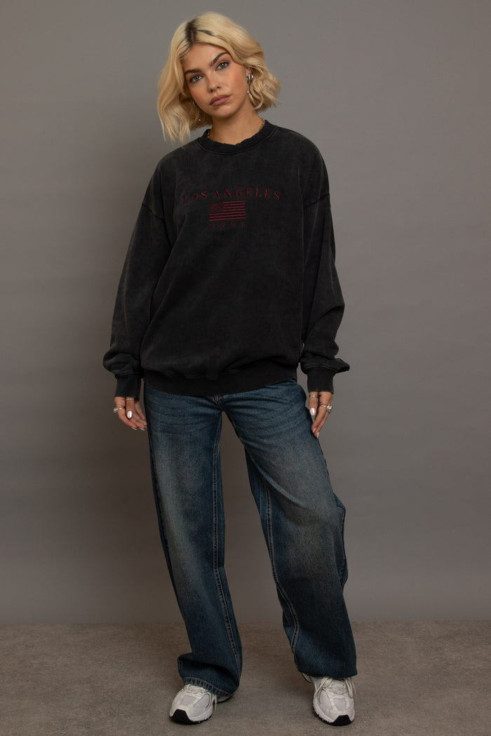 Daisy Street Daisy Street LA Embroidery Sweat