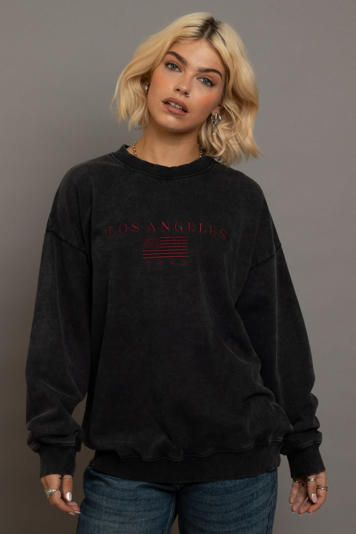 daisy street Daisy Street LA Embroidery Sweat