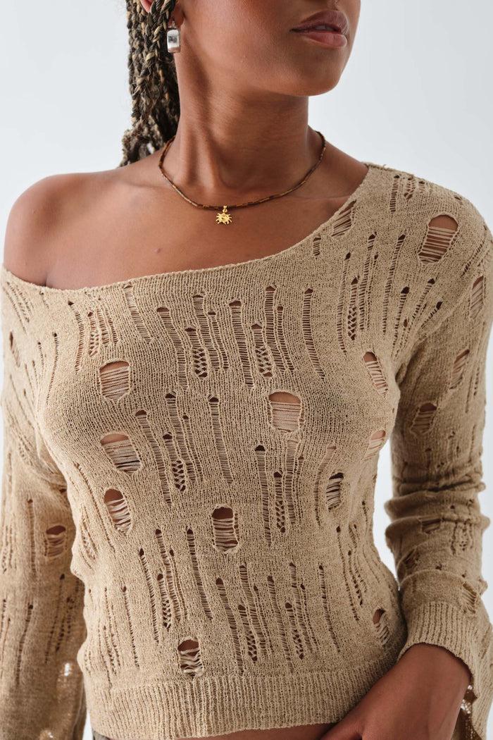 Daisy Street Daisy Street Ladder Knit Top