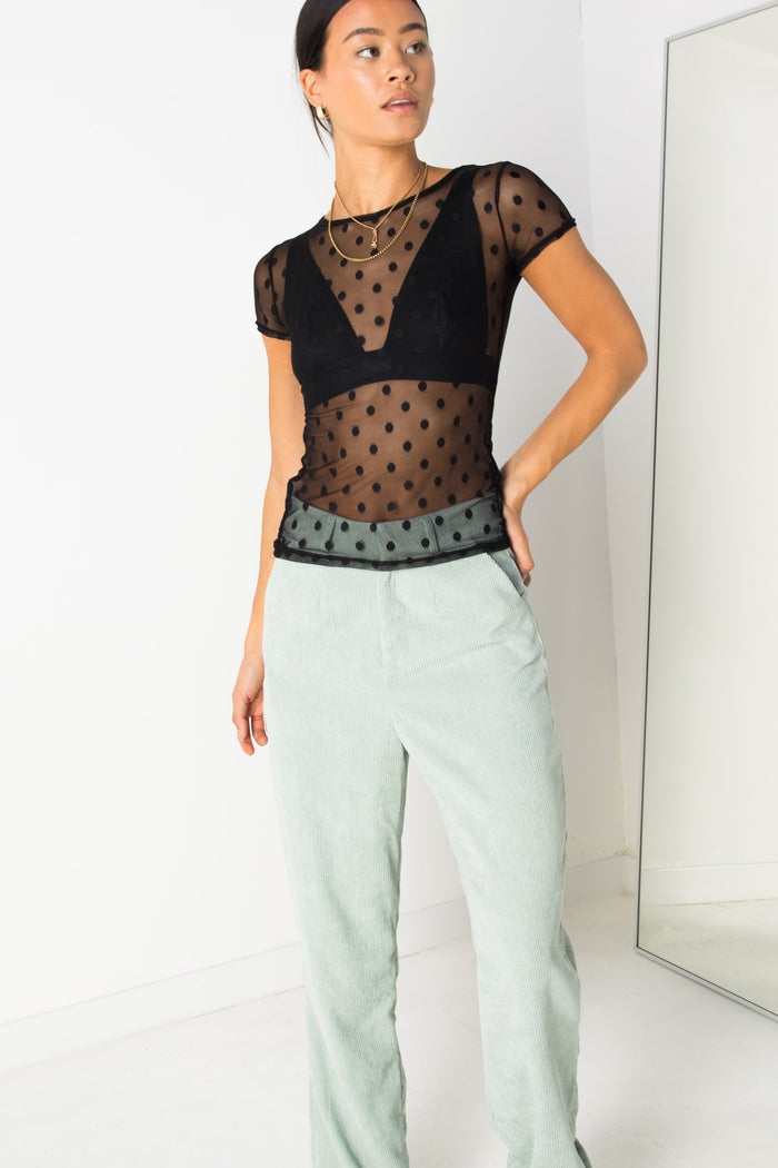 Daisy Street Daisy Street Mesh Spot Top