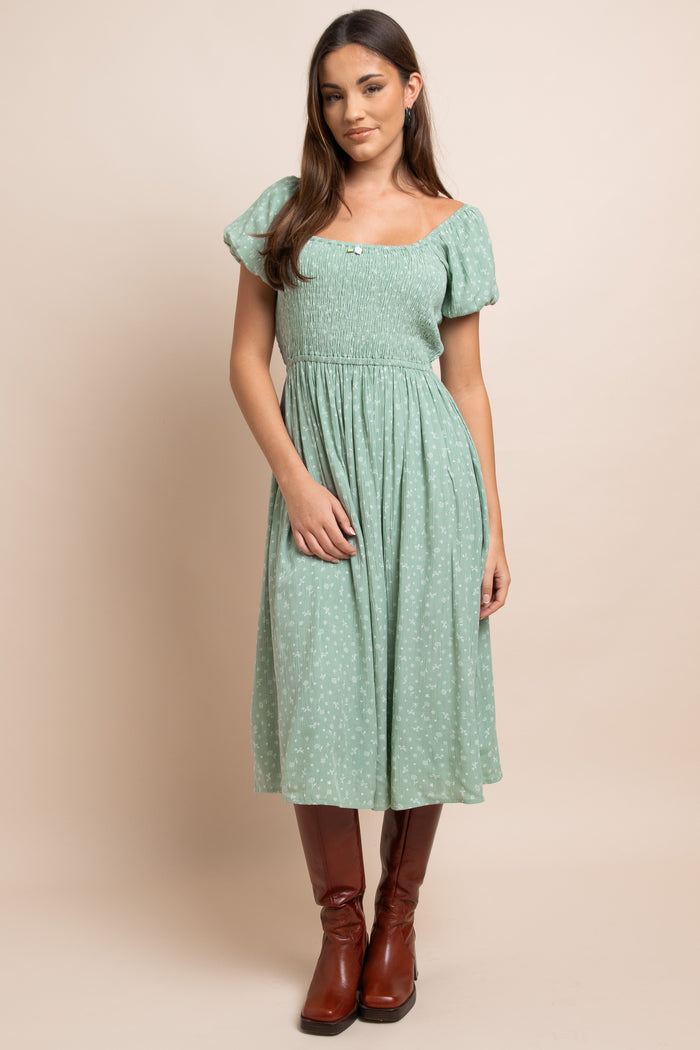 Daisy Street Daisy Street Midi Shirred Dress